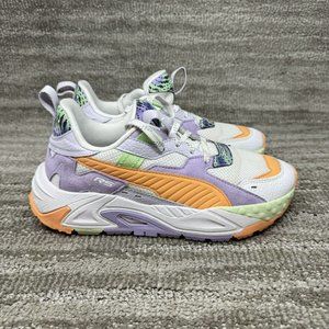 Women's Puma RS-Trck Feelin Sneakers Size 7.5 White Purple Orange
